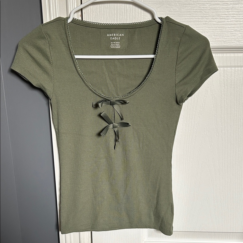 American Eagle Outfitters Sage Short Sleeve Top